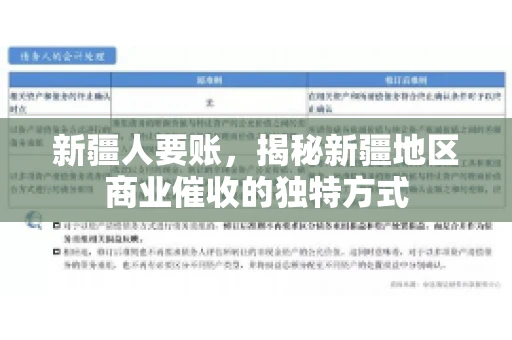 新疆人要账，揭秘新疆地区商业催收的独特方式