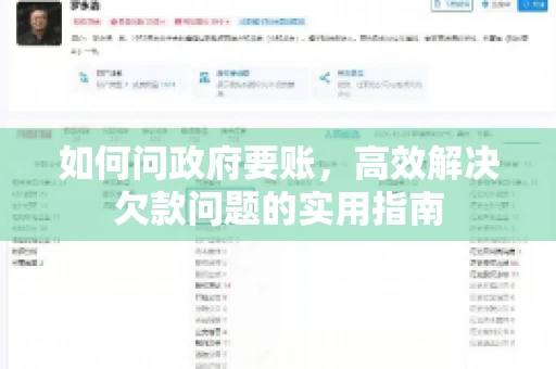 如何问政府要账，高效解决欠款问题的实用指南